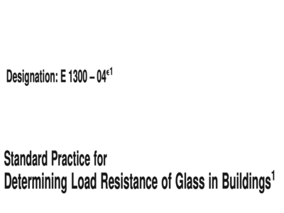 astm e1300 standard practice for determining load resistance of glass in buildings